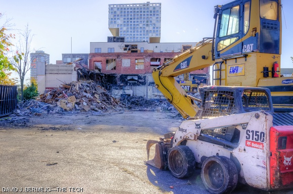 Day 1, Oct. 16. Photographs of 219 Vassar St. were taken over a week and a half period to showcase the gradual changes that took place during its demolition.
