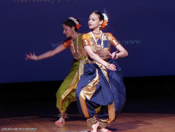 Mohini R. Jangi G and Chandni Valiathan ’11 dance during the Diwali Cultural Show at Kresge on Sunday evening. The show was organized by MIT Sangam.