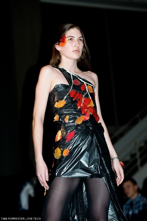 Samantha Q. Fomon ’15 models a dress designed by David Huang ’14.