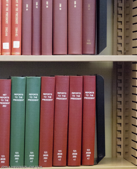 MIT hasn’t published a printed annual report since 2005. The Institute Archives and Special Collections in 14N-118 have printed copies of prior annual reports.