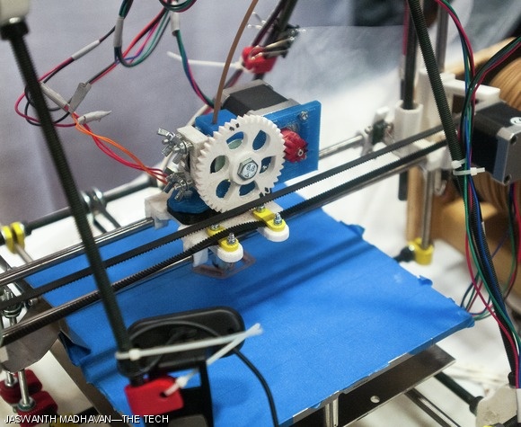 An automated network 3D printer made by Alfonso A. Perez ’13, Forrest W. Pieper ’14, Christopher M. Haid ’14, and Mateo Pena Doll ’14, was on display at Techfair on Monday, February 4. It has the ability to network and remotely connect to computers.