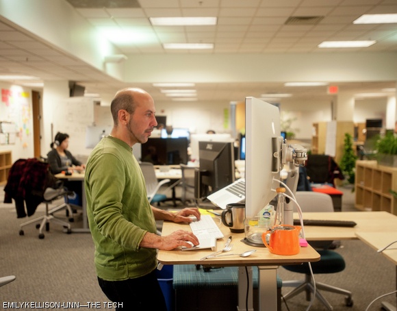 EdX engineer Jay Zoldak works on code for the edX website.