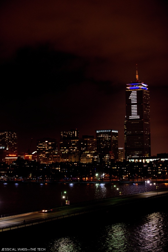 The Prudential Center was lit up on Monday evening for the Boston One Fund, the fund for the victims of the Boston Marathon Bombing.