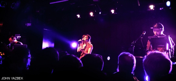 Lauren Mayberry, Iain Cook, and Martin Doherty of Chvrches performed at Paradise Rock Club on June 16.
