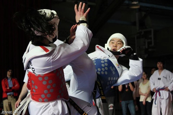 MIT’s Michelle W. Chen ’14 competes for the MIT Sport Taekwondo club team. The club attended the national competition in Colorado last semester where they won second place overall.