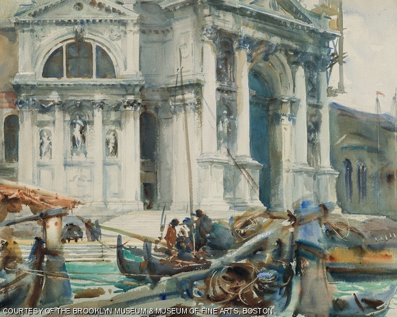 Santa Maria della Salute (1904) from Sargent’s travels in Venice. On loan from the Brooklyn Museum, the painting hangs next to his watercolor of the same church from the MFA’s collection.