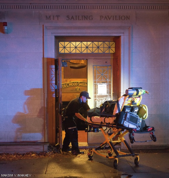 Police and rescue divers pulled a man out of the Charles River Sunday evening. The man, transported on a stretcher, allegedly pulled several fire alarms on campus throughout the day and jumped into the river while being pursued by a police officer in the evening.