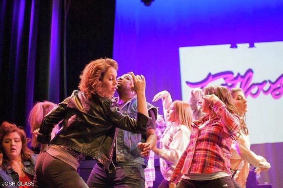 Lana Scott, Sydney Victoria Dorin, Terrell Foster-James, and Kate Elmendorf perform in Berklee Musical Theater Club’s rendition of Footloose.