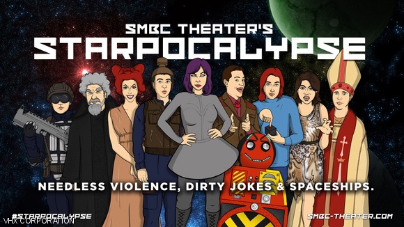 SMBC Theater’s first major webseries, Starpocalypse, is a comedy about humans abandoning religion, philosophy, art, and leaders specializing in technology, warfare and instant orgasms.