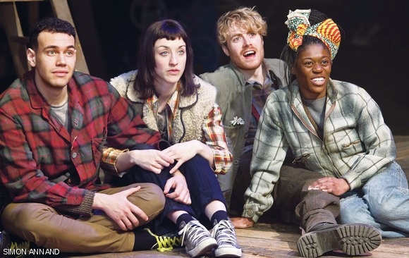 Kyle Lima, Naomi Cranston, Alex Felton, and Akiya Henry in ArtsEmerson’s production of A Midsummer Night’s Dream