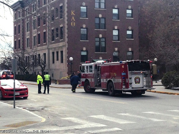 Around 12:30 p.m. on Friday, a problem with the MIT cogeneration plant caused a campus-wide partial power outage. Shortly before the outage, a manhole cover flew out of its housing in front of sorority Kappa Alpha Theta. Since the power plant uses the steam system for its active cooling, the two incidents are likely related.