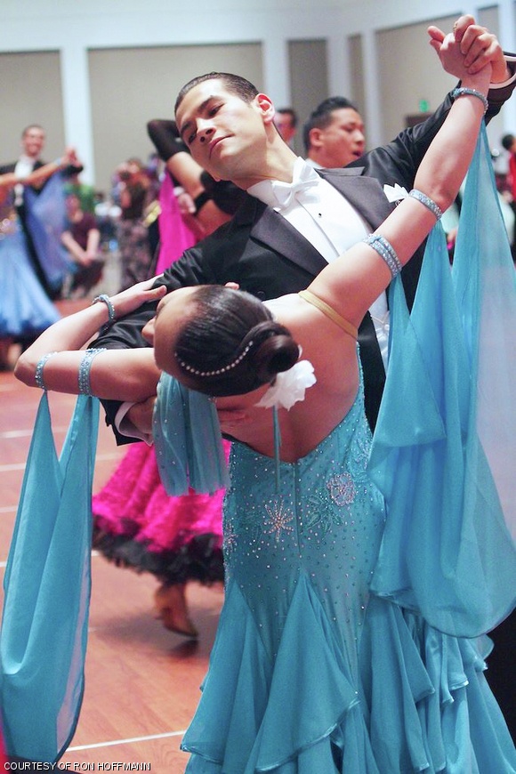 Jing Wang ‘10 and Alex Arazawa of MIT Ballroom Dance Team at Harvard Invitational Ballroom Competition.