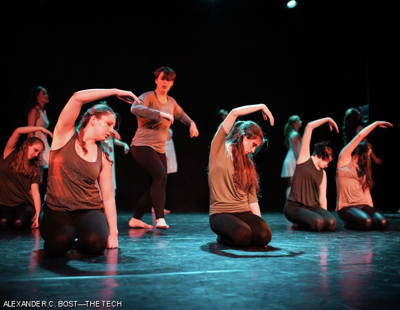 Members of MIT DanceTroupe perform “The Cave” during a rehearsal of Snapchats &amp; Tattoos, their Spring 2014 dance showcase. Performances will continue through tonight and tomorrow evening.