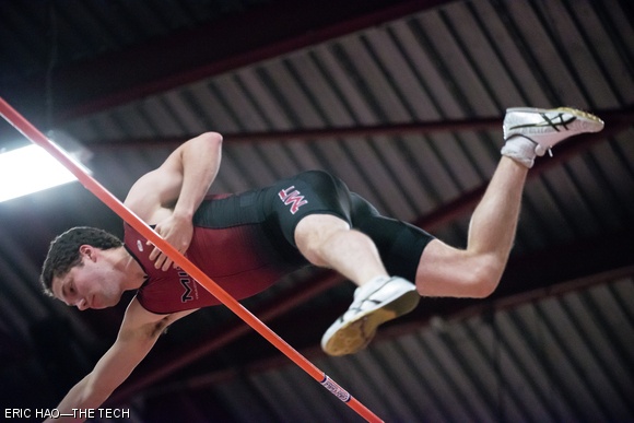 Marshall P. Wentworth ‘16 competes in the pole vault, finishing 7th with a height of 4.25 meters. His score contributed to MIT’s overall 1st place finish out of 26 teams at the New England Division III Indoor Track and Field Championships this past weekend.