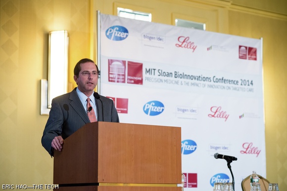At the MIT Sloan Bioinnovations Conference on February 28, hundreds gathered at the Boston Marriott Cambridge to listen to Alex Azar, President of Eli Lilly USA and afternoon keynote speaker for the event. He walked the audience through the healthcare industry from the point of view of a global biopharmaceutical leader, discussing why hard science is not easily translated to personal medicine.