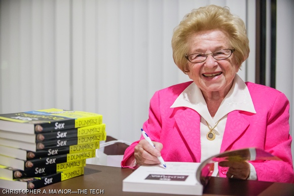 Ruth Westheimer signs copies of the newest edition of her book, Sex for Dummies, after a discussion about sex in the modern day last Thursday evening. Almost 87 years old and just 4 feet 7 inches tall, Westheimer gave a spirited talk about topics including loving relationships, premature ejaculation, and sexual assault.