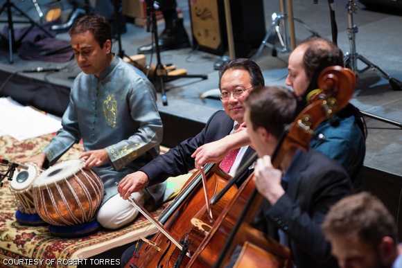 Yo-Yo Ma and the Silk Road Ensemble perform at the Boston Symphony Orchestra.